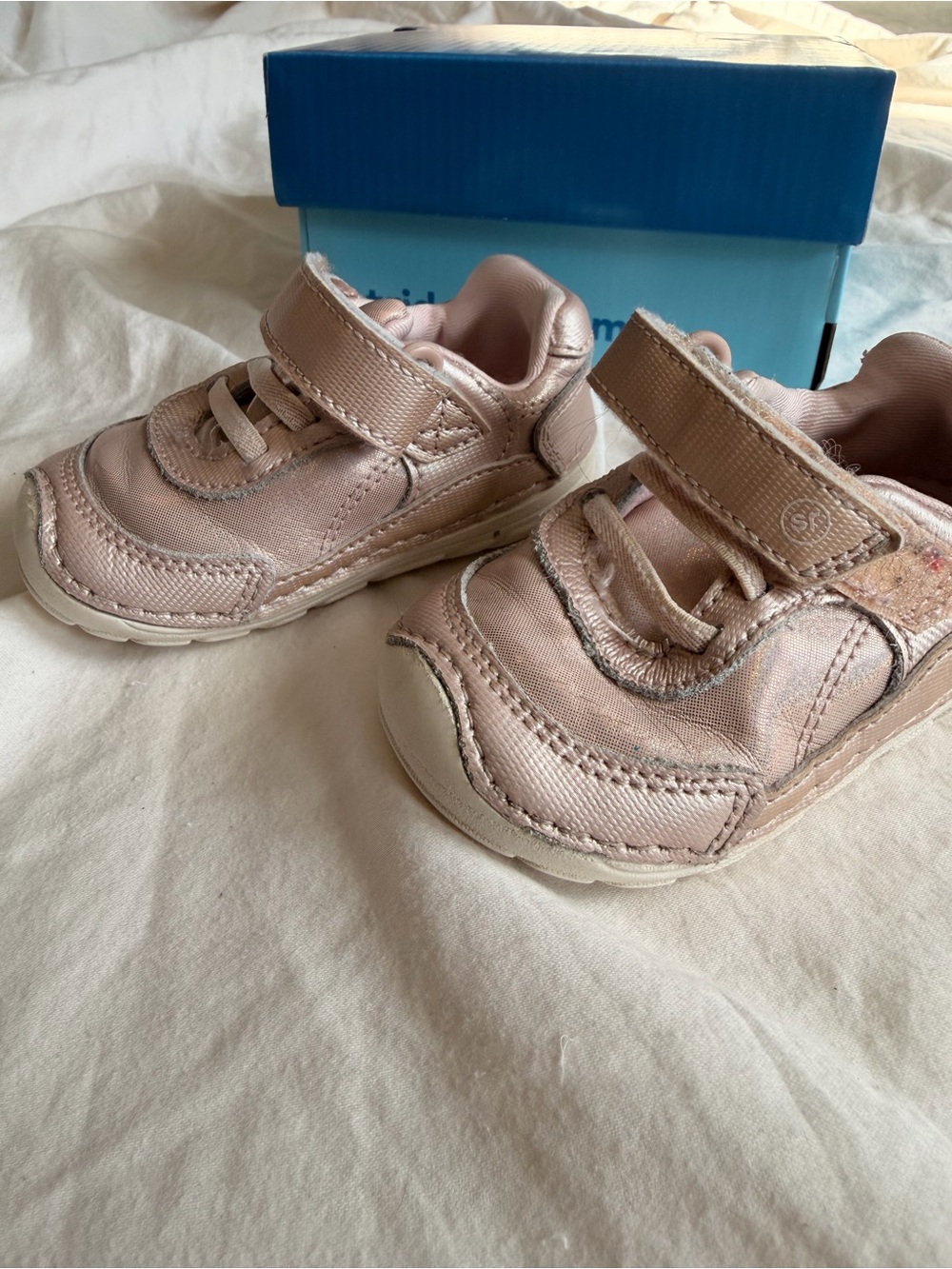 Stride Rite Rose Gold Metallic Hook-and-Loop Baby Sneakers